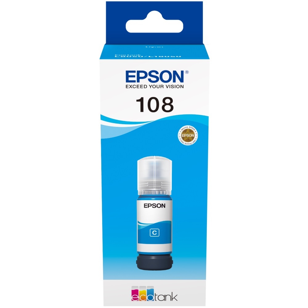 Epson C13T09C24A 108 EcoTank Cyan ink bottle (70ML)